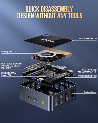 undefined GMKtec Mini PC Intel Core i7-1195G7 (up to 5.0 GHz) 32GB DDR4 1TB SSD Desktop Mini Computers WiFi 6, BT 5.2/ DP, HDMI/RJ45 2.5G/USB4.0 の商品画像 3