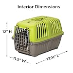 MidWest Homes for Pets Pet Carrier: Hard-Sided Dog Carrier, Cat Carrier, Small Animal Carrier in Green | Inside Dims 17.91L x 11.5W x 12H & Suitable for Tiny Dog Breeds (Pack of 1) - Image 2