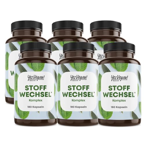 Yes Vegan® Stoffwechsel Kapseln (180 Kapseln) mit Cholin, Zink, L-Carnitin, Chrom, Koffein Kapseln - vegane Stoffwechsel Formel