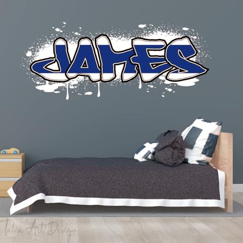 Vinilo decorativo personalizado graffiti nombre para pared miniatura 3