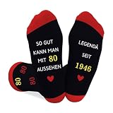 Coopyin Geschenke für Senioren ab 80, Geschenke zum 80 Geburtstag Mann, 80 Geburtstag Geschenke Frauen Geburtstagsgeschenk Weihnachtsgeschenke Accessoires Lustige Socken für Opa Oma Freundin Freund