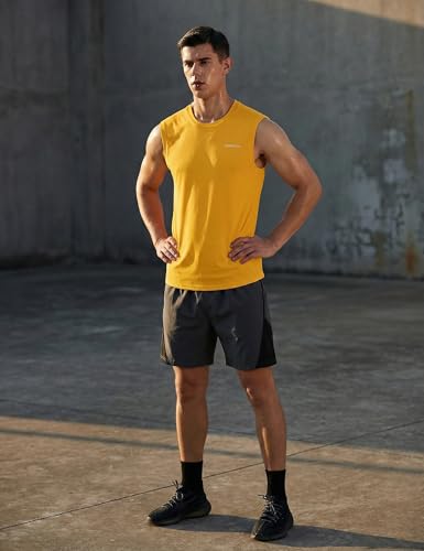 Image of DEMOZU Men's Sleeveless Workout Swim Shirt Quick Dry Athletic Muscle Beach Tank Top Big and Tall