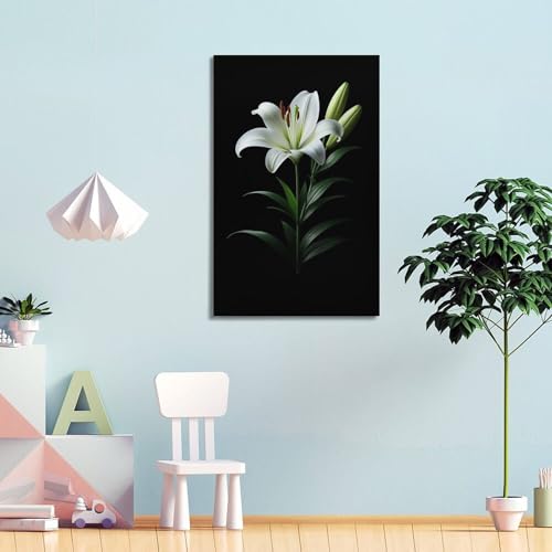Décoration murale fleur de lys blanc ZHOUKEG pour habiller un mur vide - 4