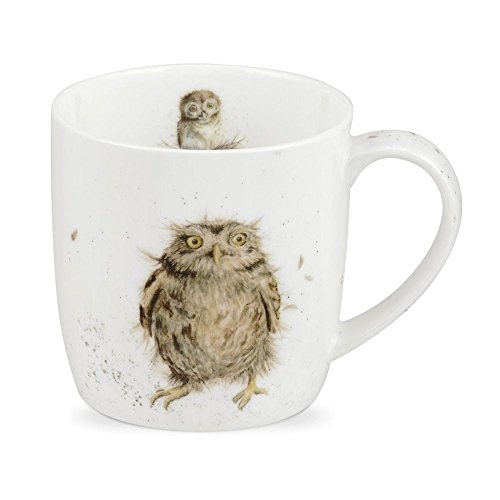 Taza de porcelana fina con diseño búho 310 ml miniatura 1