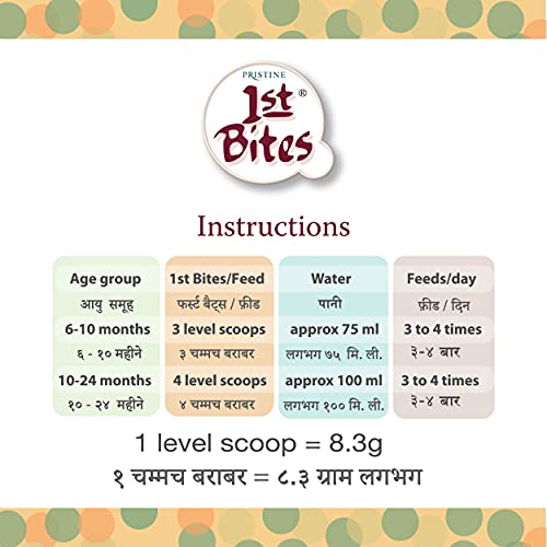 Image of Pristine 1st BITES Baby Cereal 300g | Baby Food (10-24 Months) Stage-3, Organic Wheat, Spinach & Carrot Powder | Infant Food