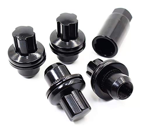 Set of 4 Veritek 14x1.5mm 1.85 Inch Length 0.90 Inch Shank 22mm Key Hex OEM Black Mag Seat Security Wheel Locks for Land Rover Range Rover Discovery LR3 LR4 HSE Sport Full Sized Factory Wheels