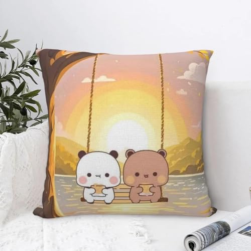 Bubu & Dudu Swing Housse de coussin douce Housse de coussin Fashion Custom DIY Taies d'oreiller pour canapé, voiture, décoration d'intérieur