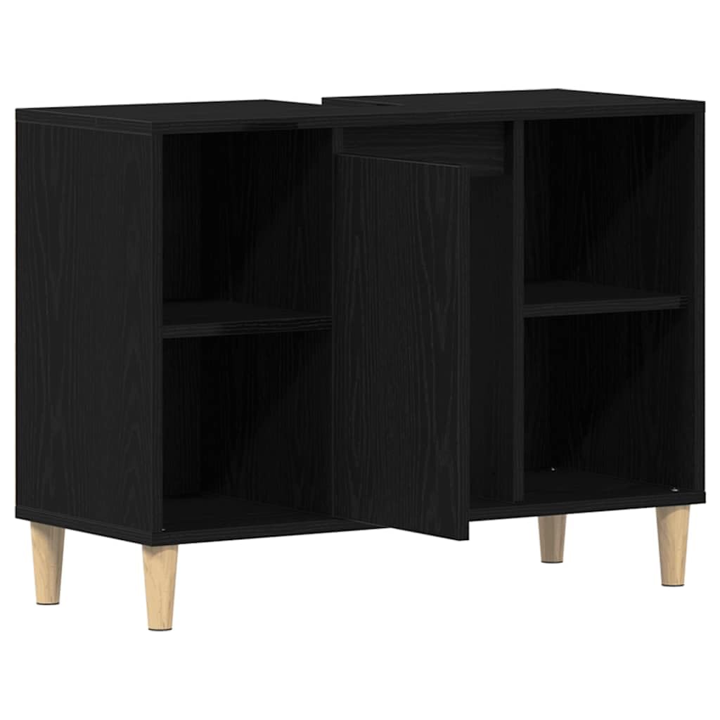 vidaXL Mueble para Lavabo Roble Negro 80x33x60 cm Madera de ingeniería