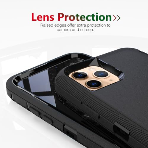 Image of Case for iPhone 12 Pro Max, Heavy-Duty Tough Rugged Shockproof Drop Protective Cover Phone Cases, Black