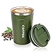 flintronic Taza de café 380ML, Taza de Viaje de Acero Inoxidable - Taza de automóvil de Doble Pared de Aislamiento Taza, Calibre Super Wide Cup para Hielo Fácil de Poner(Verde)