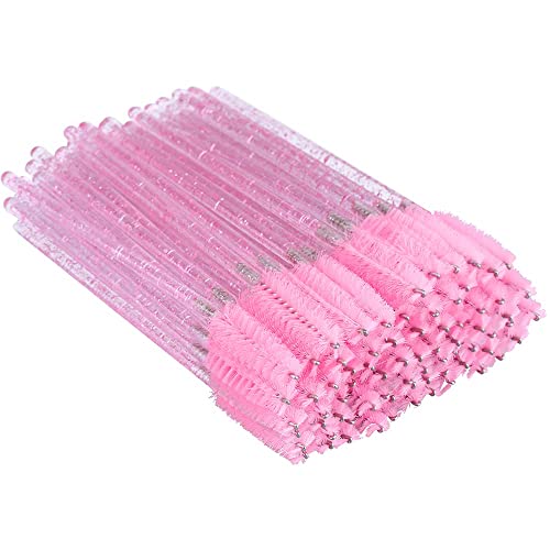Image of G2PLUS 50PCS Eyelash Mascara Brushes, Disposable Lash Spoolies, Bendable Crystal Mascara Wands for Lash Extensions, Eyebrow Grooming, Makeup Kit, Salon Professional Use