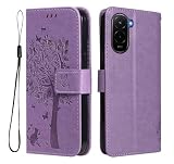 GOKEN Cover Custodia Libro Xiaomi Poco M7 4G - Magnetica Portafoglio in Pelle Sintetica con Calamita Flip Antiurto, Silicone, Slot per Carte e Stand Pieghevole -Lavanda