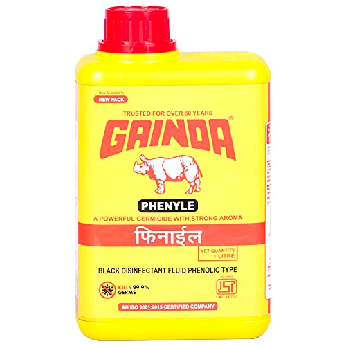Image of GAINDA Black Disinfectant Phenyl Liquid Streak-free Surface Floor Cleaner for Hospitals, Homes, Offices & Commercial Use Ready to Use Solution Removes Dirt, Grime & Germs, 1000 ml