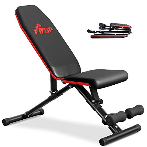 FISUP Weight Bench for Full Body Workout Strength Training with Fast Folding Incline Decline Bench for Home Gym