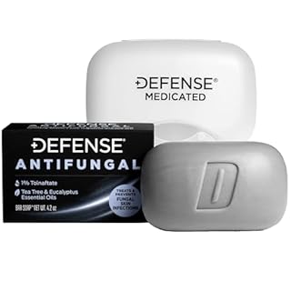 Defense Antifungal Bar Soap | Jock Itch, Ringworm, Athlete's Foot, Skin Fungus | Medicated Anti Fungal Treatment (One Bar with Snap-Tight Case)