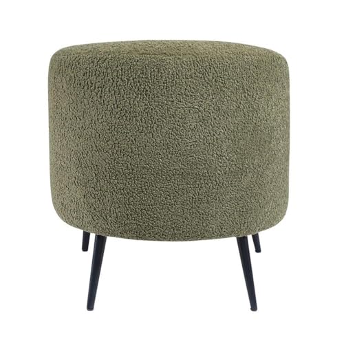 Sillón Curvo Verde con Tela Bouclé y Estructura Metálica miniatura 6