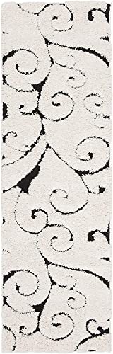 Image of Handwoven Microfibre 3D Rug for Living Room (Ivory & Black, 2 X 8 Feet (Runner), Microfibre)