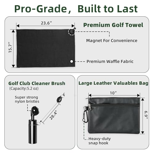 Golf Club Care Kit - Clean, Polish and Restore Irons, Drivers, Putters -Remove Rust, Scratches & Restore Tackiness | Includes Golf Club Cleaner, Polish, Grip Cleaner, Magnetic Towel & Golf Club Brush - Image 4