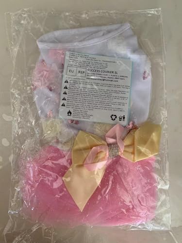 Hundekleid Welpenrock Hundeprinzessin Kleider Ballett Tutu Blume Hochzeit Spitze Luxus Bogen Kleid für kleine Hundemädchen L Pink