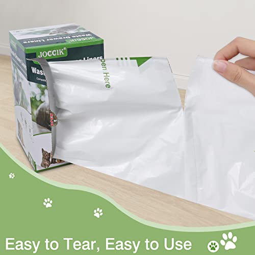 Cat Litter Box Liner Bags Compatible With Self-Cleaning Litter Box Robot 75 Pack, Waste Drawer Liners Heavy Duty White 9-11 Gallons Replacement Bags #TOP1