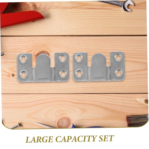 Image of 4pairs Heavy Duty Interlocking Flush Mount Bracket Stainless Steel Picture Hanging Hardware Mounting Screws for Frames Furniture and Art Display