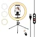 Produktbild UPhitnis 10 Zoll Ringlicht mit Stativ, Selfie Tischringlicht mit Handyhalter, 3 Farbe und 10 Helligkeitsstufen für Make-up,Live-Streaming,YouTube, Tiktok, Vlog und Fotografie