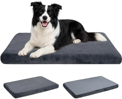 EMPSIGN Cojín Reversible para Perro (Frío y Calor), Alfombra Impermeable para Perros Grandes (89 x 56 x 7,6 cm), Cama para Perro de Espuma de Alta Densidad, Colchón para Perro con Funda