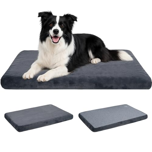 EMPSIGN Cuscino per cani reversibile (freddo e caldo), tappetino per cani di grandi taglia impermeabile (89 x 56 x 7,6 cm), letto per cani in schiuma ad alta densità, materasso per cani con fodera