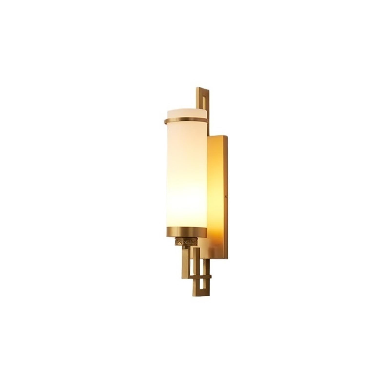 ZENY896V Bedroom Copper Wall Lights Glass Lampshade Living Room Personality Creative Bedroom Bedside Lamp Wall Sconce(Gold)