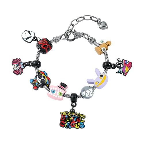 Photo de CHENJIRA The Amazing Circus Bracelet Avec Figurine Mignonne, Bracelet En Métal Avec Chaîne, Bangle Amovible Bijoux