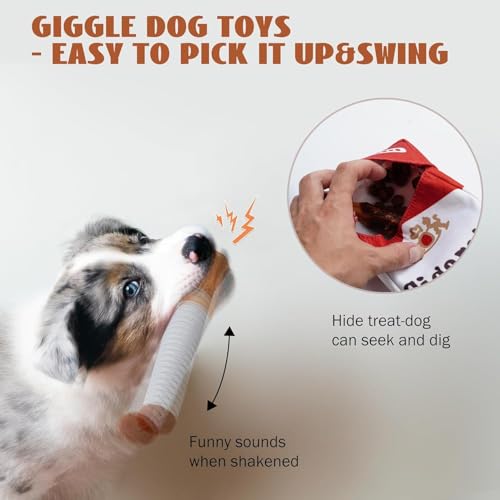 Sobeta Giggle Zigaretten-Hundespielzeug, quietschendes Hundespielzeug, lustiges Zigaretten-förmiges Plüsch-Hunde-Selbstspielspielzeug, interaktives Spielzeug für kleine, mittelgroße und große Hunde