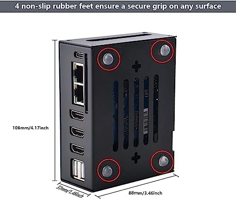 Miniatura 3 de GeeekPi Orange Pi 5 Plus - Funda con ventilador de refrigeración, carcasa de metal con disipadores de calor compatibles con Orange Pi 5 Plus