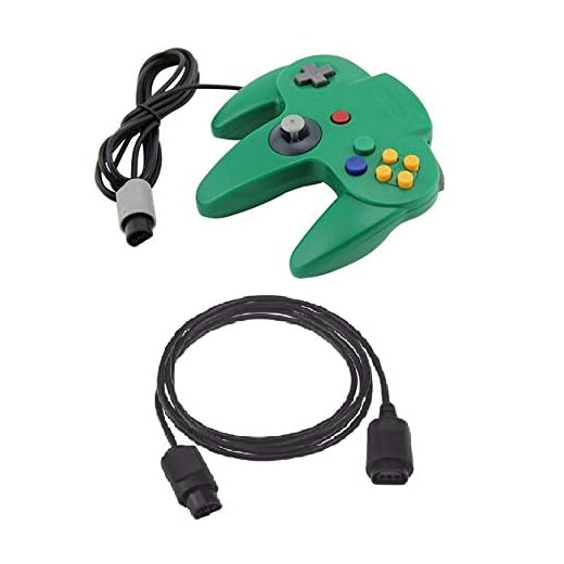 DARLINGTON & Sohns grön kontroll för Nintendo 64 N64 Joystick grön gamepad Joypad + förlängning förlängning förlängningskabel Gamepad