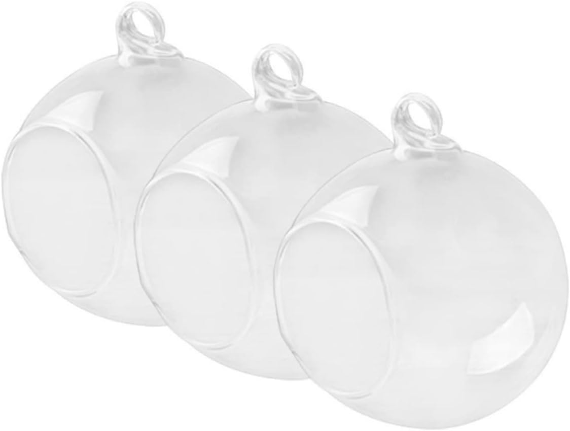 6pcs Hanging Glass Ball Vases for Terrarium Succulent Planter and Wedding Decor Flat Base Design for Tabletop Ceiling Display DIY Home Decor