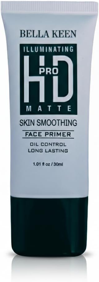 Bella Keen Illuminating HD Pro Matte Face Primer, Skin Smoothing, Oil Control, Long Lasting, 30ml