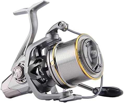 HAUT TON Spinning Reel 8000/9000/10000/12000/14000,6+1BB Metal Surf Fishing Reels,4.8:1 Gear Ratio 55lbs Drag Heavy Long Casting Inshore Saltwater Monster Fish (HT-NGK-8000, 8000)