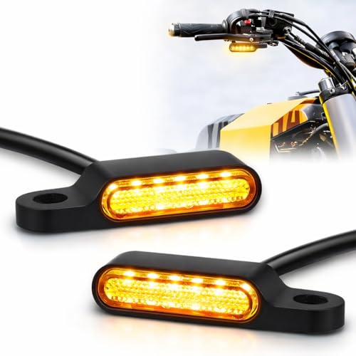 Image of OBEROI'S TRADERS Universal Handlebar LED Turn Signal Indicator Light for Motorcycle | Mini Amber Blinker | Waterproof, Energy Efficient, Bright Flashing Light | Bike Indicator Lamp