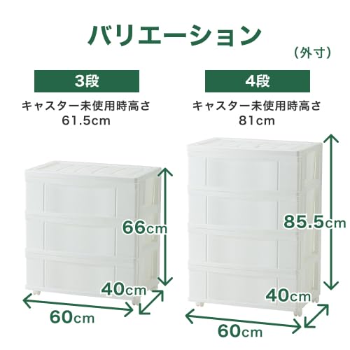 Amazon｜カインズ(CAINZ) クローゼットチェスト 60 3段 幅60cm 奥行