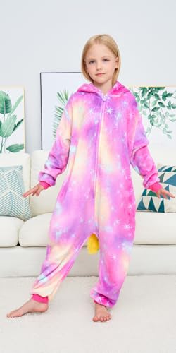 NewPlush Pijama infantil unissex de unicórnio, fantasia de Halloween, Yanzi, 5 Anos