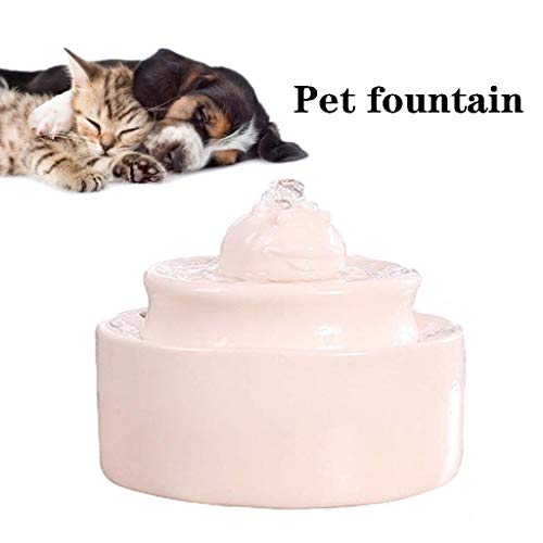 Pet Water Fountain for Cats, Double-layer Pet Ceramic Feeder, Ultra-quiet Water Dispenser, Automatic Circulation Tap Water Design