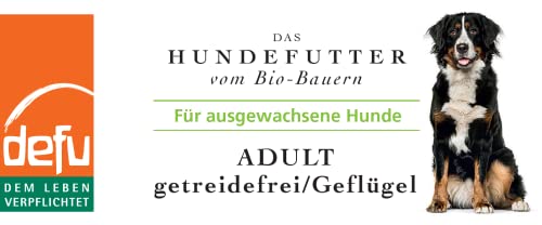 defu Hundefutter | 1 x 10 kg | Adult getreidefrei Bio Geflügel | Premium Bio Trockenfutter für ausgewachsene Hunde