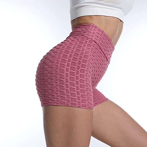 Kt Women Workout Shorts Brazilian Textured Booty Leggings Shorts Anti-Cellulite Scrunch Butt Lift(Bean Paste, Medium) #TOP4