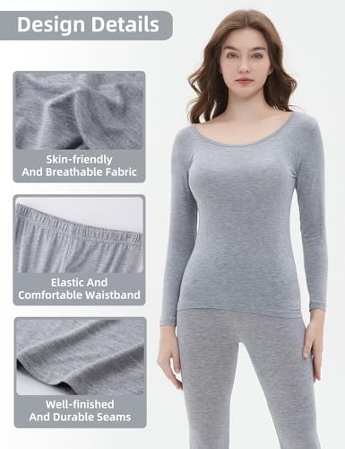 Vinconie Women Thermal Underwear Set Base Layer Top & Leggings - Image 5