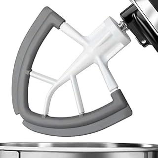 Flex Edge Beater for KitchenAid,Mixer Attachement Compatible With KitchenAid,Mixer Accessory,Fits Tilt-Head Stand Mixer Bowls For 4.5-5 Quart Bowls,Beater With Silicone Edges,Grey