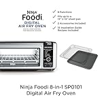 Ninja SP101 Digital Air Fry Countertop Oven with 8-in-1 Functionality, Flip Up & Away Capability for Storage Space, with Air Fry Basket, Wire Rack & Crumb Tray, Silver - Image 2
