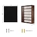 TJ.MOREE Sunglasses Organizer Storage Wall Mounted: 13 x 15.6 inches Eyewear Display Case Rustic Wood Eyeglasses Holder Large Glasses Storage Box, Brown