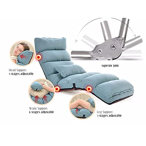 Hmggdd Portable Leisure Chair Adjustable Lazy Sofa Floor Chair With Feet Cushion Cotton And Line Fabric Sofa Bed Strong Bearing #TOP3