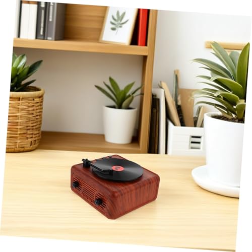 Enceinte sans fil rétro style platine vinyle compacte avec basse intégrée maison - 5