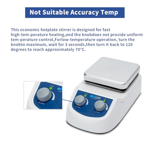 ONiLAB Magnetic Stirrer Hot Plate Max 380℃, Magnetic Hotplate Stirrer with Max Speed 2000RPM, 5L Stirring Capacity, Stirring Bar Included,Not Suitable for Accuracy Temp Control - Thumbnail 2