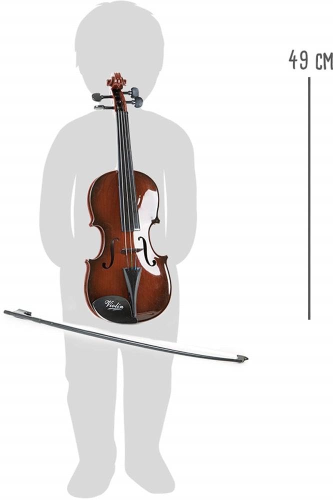 small foot Skrzypce "Classic" z tworzywa sztucznego, o wyglądzie drewna, w zestawie czarny łuk, instrument muzyczny od 4 lat, 7027